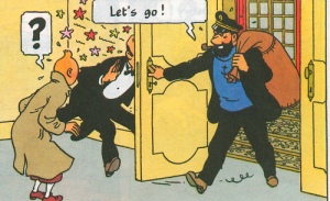 Enhörningens hemlighet - Tintin, Nestor och Haddock
